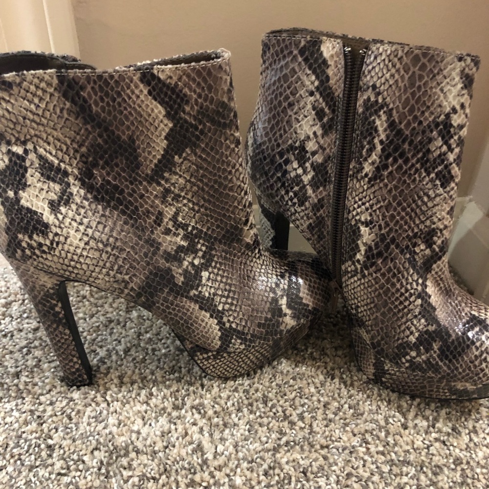 Never been worn snakeskin booties!